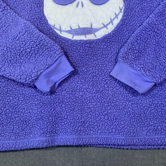 Disney Nightmare Before Christmas Jack Skellington Faux Fur Sweater Unisex SZ XL - Picture 2 of 8